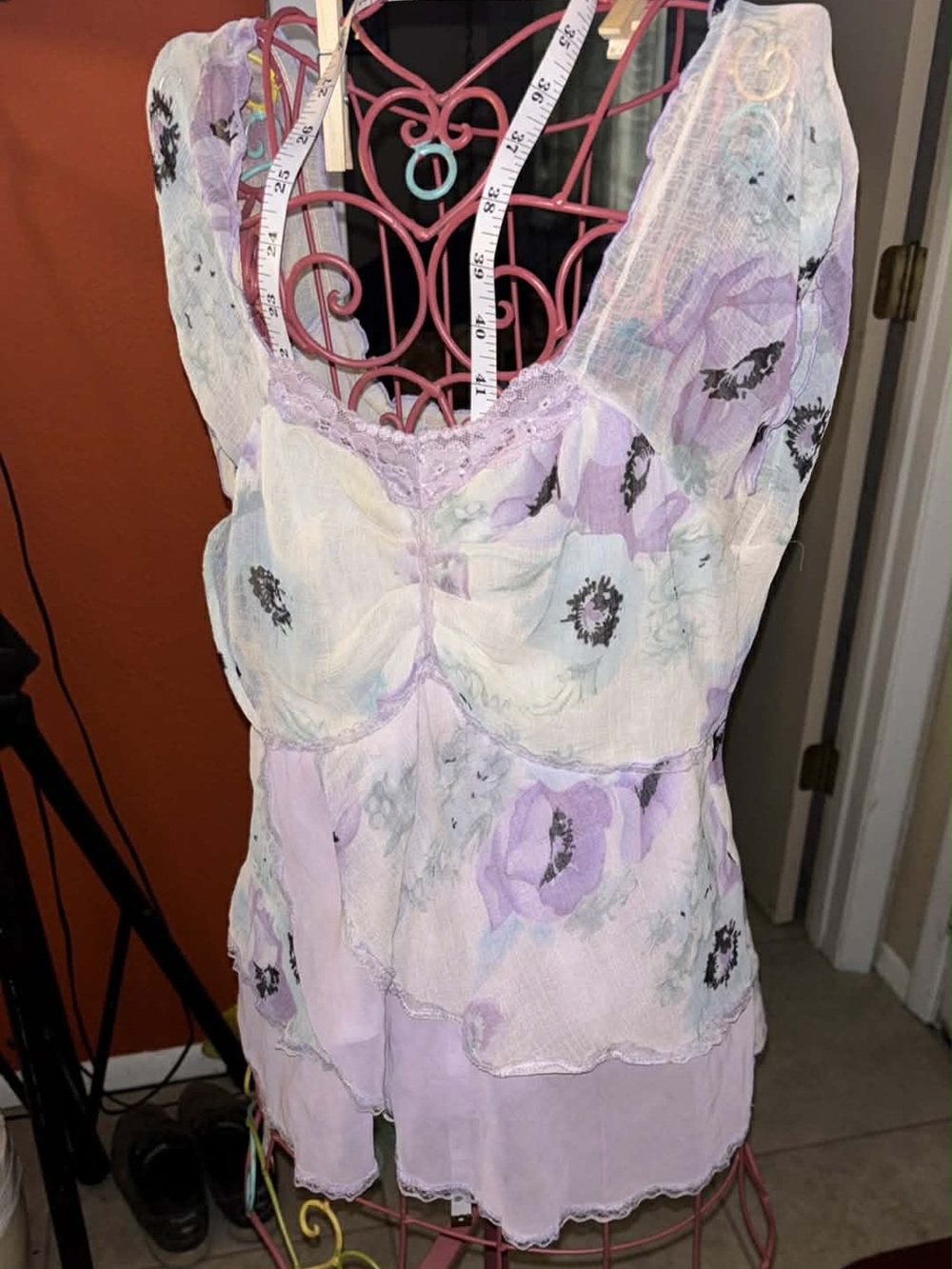 Floral Pastel Sleeveless Dress - Picture 6 of 9